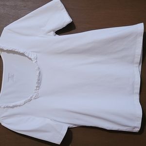 Christopher & banks white square neck top size XL
